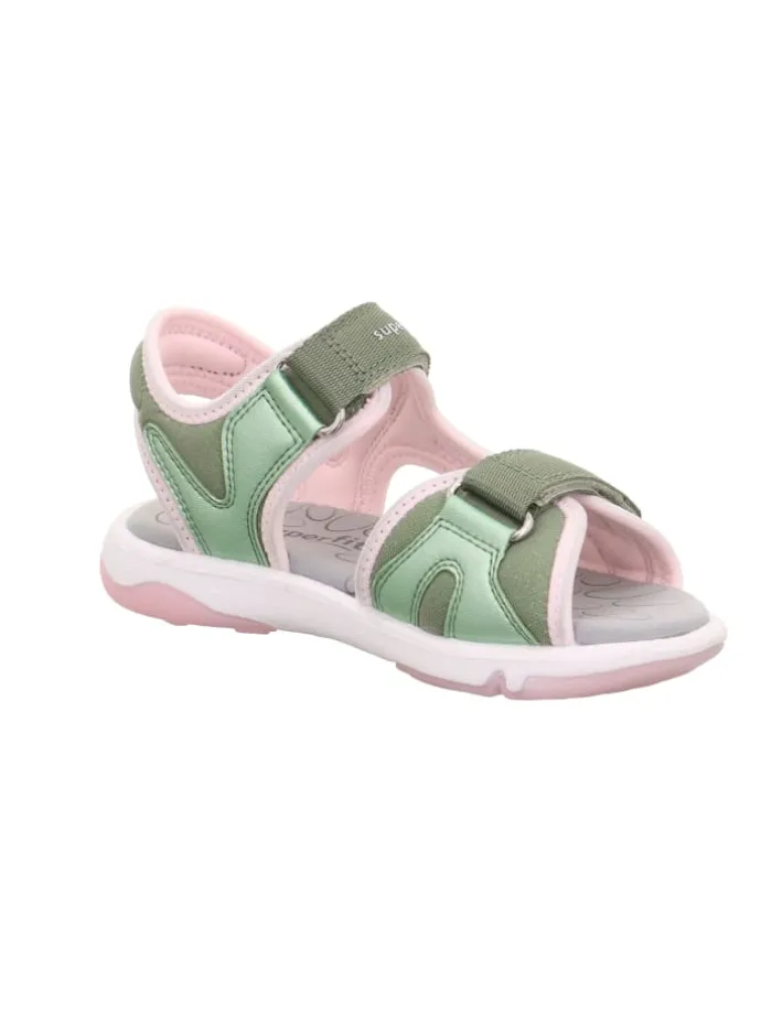 Sandale PEBBLES in Hellgrün/Rosa