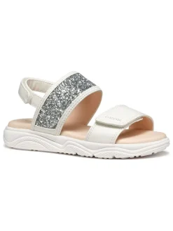 Sandalen "Deaphne" in Silber/ Weiß