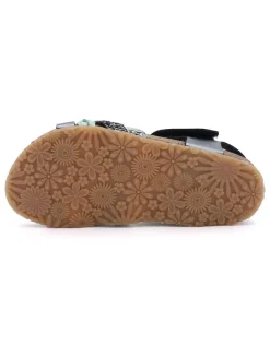 Sandalen in Anthrazit/ Silber