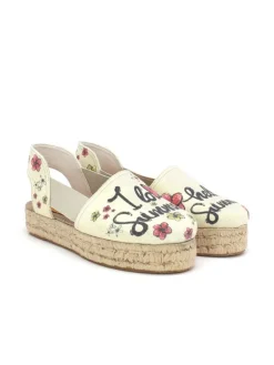 Sandalen in Creme/ Bunt