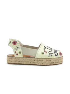 Sandalen in Creme/ Bunt