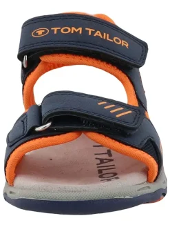 Sandalen in Dunkelblau/ Orange