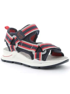 Sandalen in Dunkelblau/ Rot