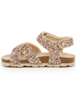 Sandalen in Gold/ Bunt