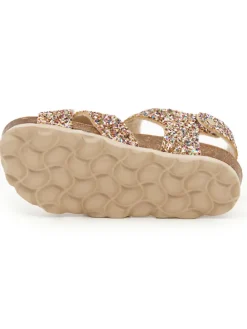 Sandalen in Gold/ Bunt