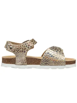 Sandalen in Gold/ Bunt