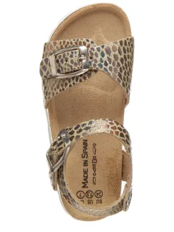 Sandalen in Gold/ Bunt