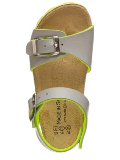 Sandalen in Grau/ Gelb