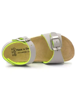 Sandalen in Grau/ Limette