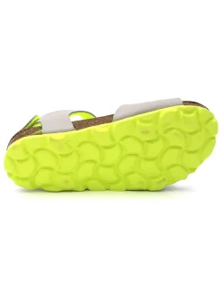 Sandalen in Grau/ Limette