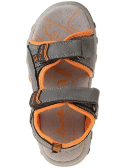 Sandalen in Grau/ Orange
