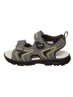 Sandalen in Grau/ Schwarz/ Gelb