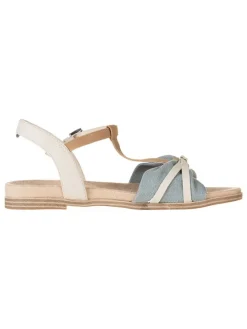 Sandalen in Hellblau/ Beige