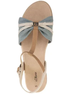 Sandalen in Hellblau/ Beige