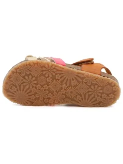 Sandalen in Hellbraun/ Bunt