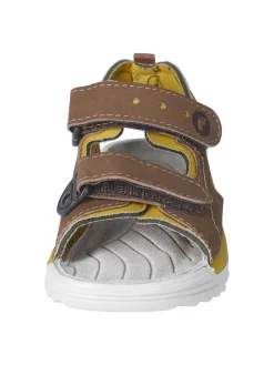 Sandalen in Hellbraun/ Gelb