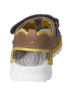 Sandalen in Hellbraun/ Gelb