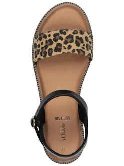 Sandalen in Hellbraun/ Schwarz