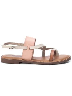 Sandalen in Rosa/ Beige