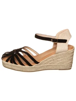 Sandalen in Schwarz/ Creme