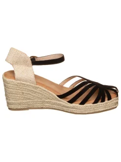 Sandalen in Schwarz/ Creme