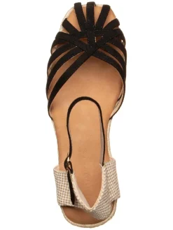 Sandalen in Schwarz/ Creme