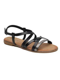 Sandalen in Schwarz/ Silber