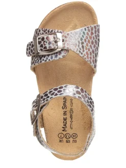 Sandalen in Silber/ Bunt