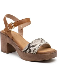 Sandaletten in Braun/ Beige