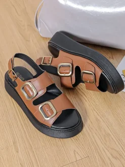 Sandaletten in Hellbraun