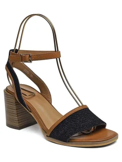 Sandaletten in Schwarz/ Hellbraun