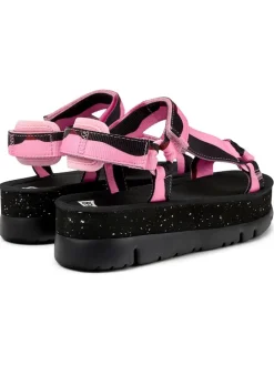 Sandaletten in Schwarz/ Rosa