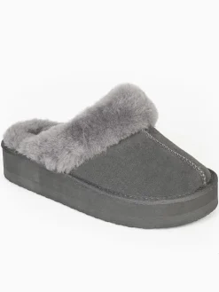 Schaffell-Hausschuhe "Emeline" in Grau