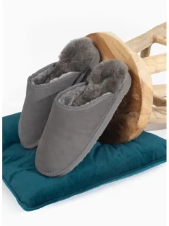 Schaffell-Hausschuhe "Emerald" in Grau