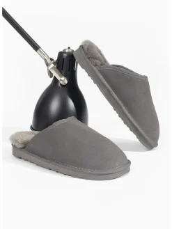 Schaffell-Hausschuhe "Emerald" in Grau