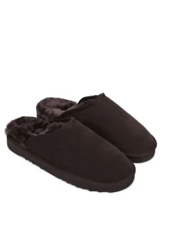 Schaffell-Hausschuhe "Emerald" in Dunkelbraun