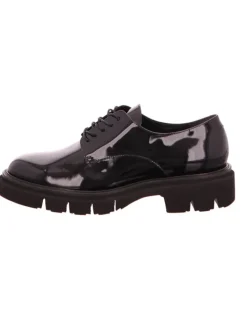 Schnürschuhe in nero lack