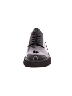 Schnürschuhe in nero lack