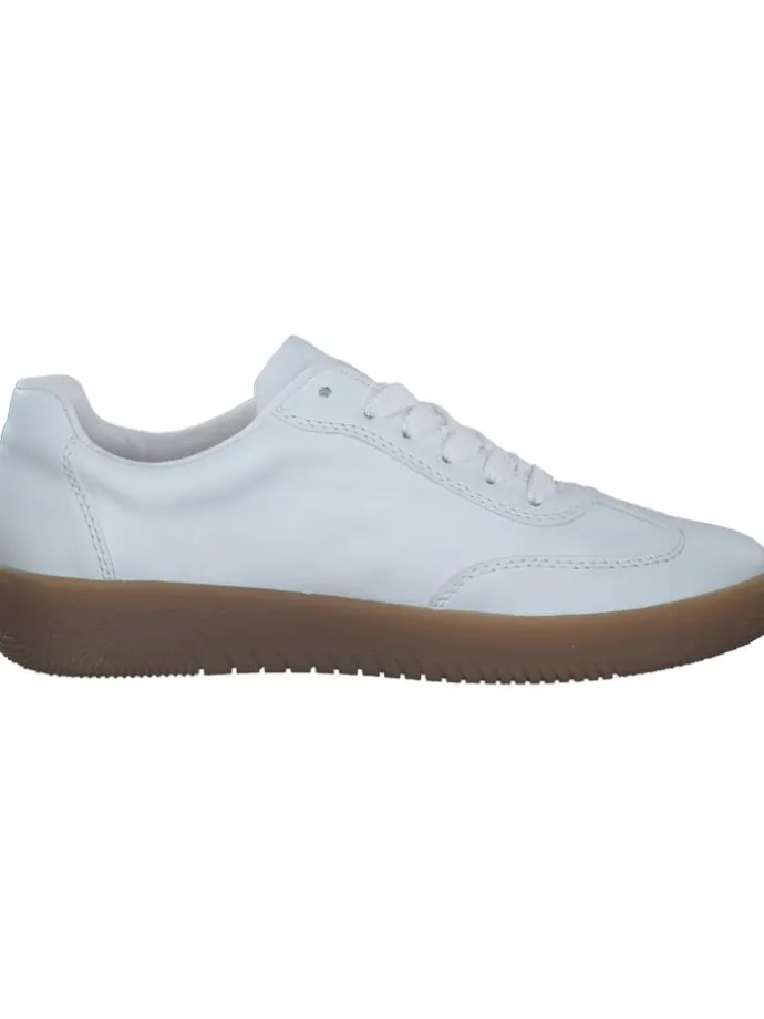 Schnürschuhe in weiss/camel