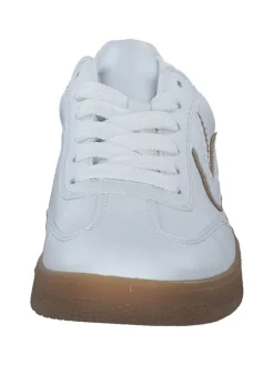 Schnürschuhe in weiss/camel