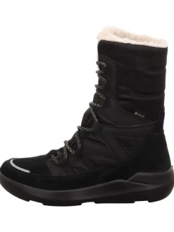 Schnürstiefelette in schwarz