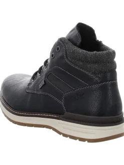 Schnür-Stiefeletten für Herren in schwarz