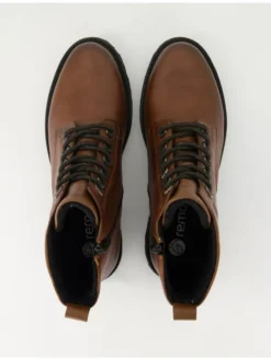 Schnürstiefeletten in Braun