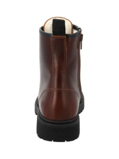 Schnürstiefeletten in cognac