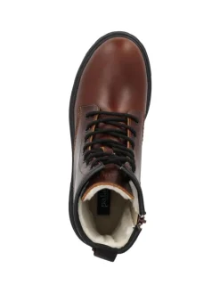 Schnürstiefeletten in cognac