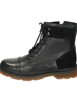 Schnürstiefeletten in schwarz