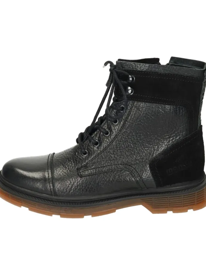 Schnürstiefeletten in schwarz