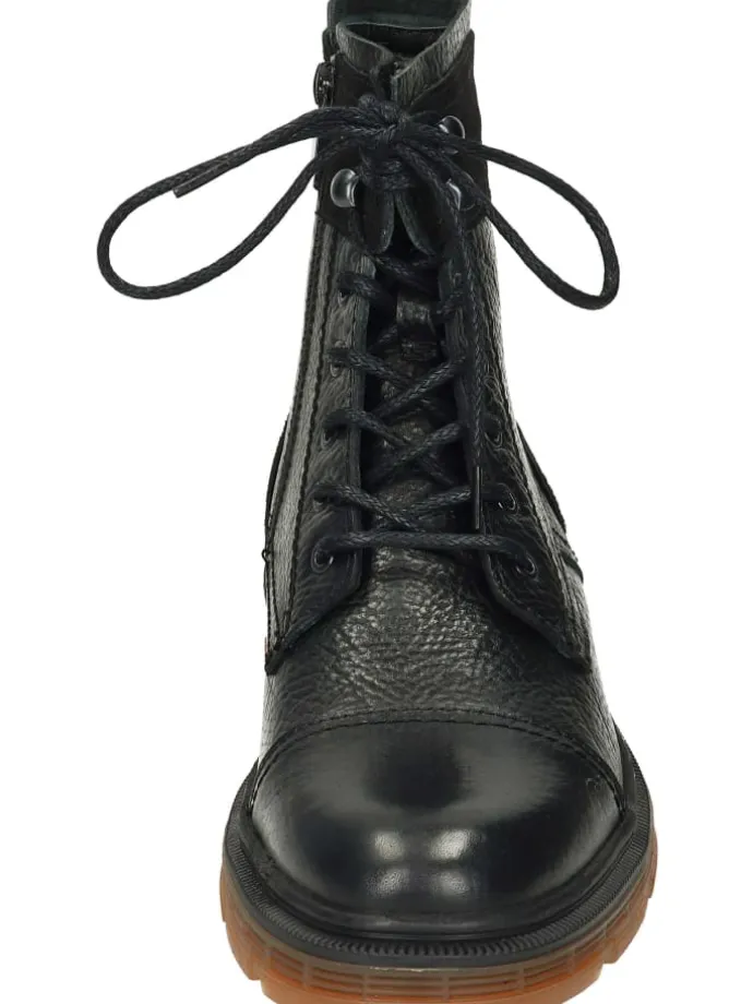 Schnürstiefeletten in schwarz