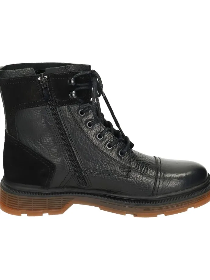 Schnürstiefeletten in schwarz