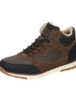 Schnürstiefeletten in schwarz/moro/moro/schwarz